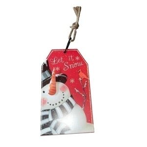 FREE WITH ANY PURCHASE => Value 13.5" Red and White "Let It Snow"
Snowman Tag Si